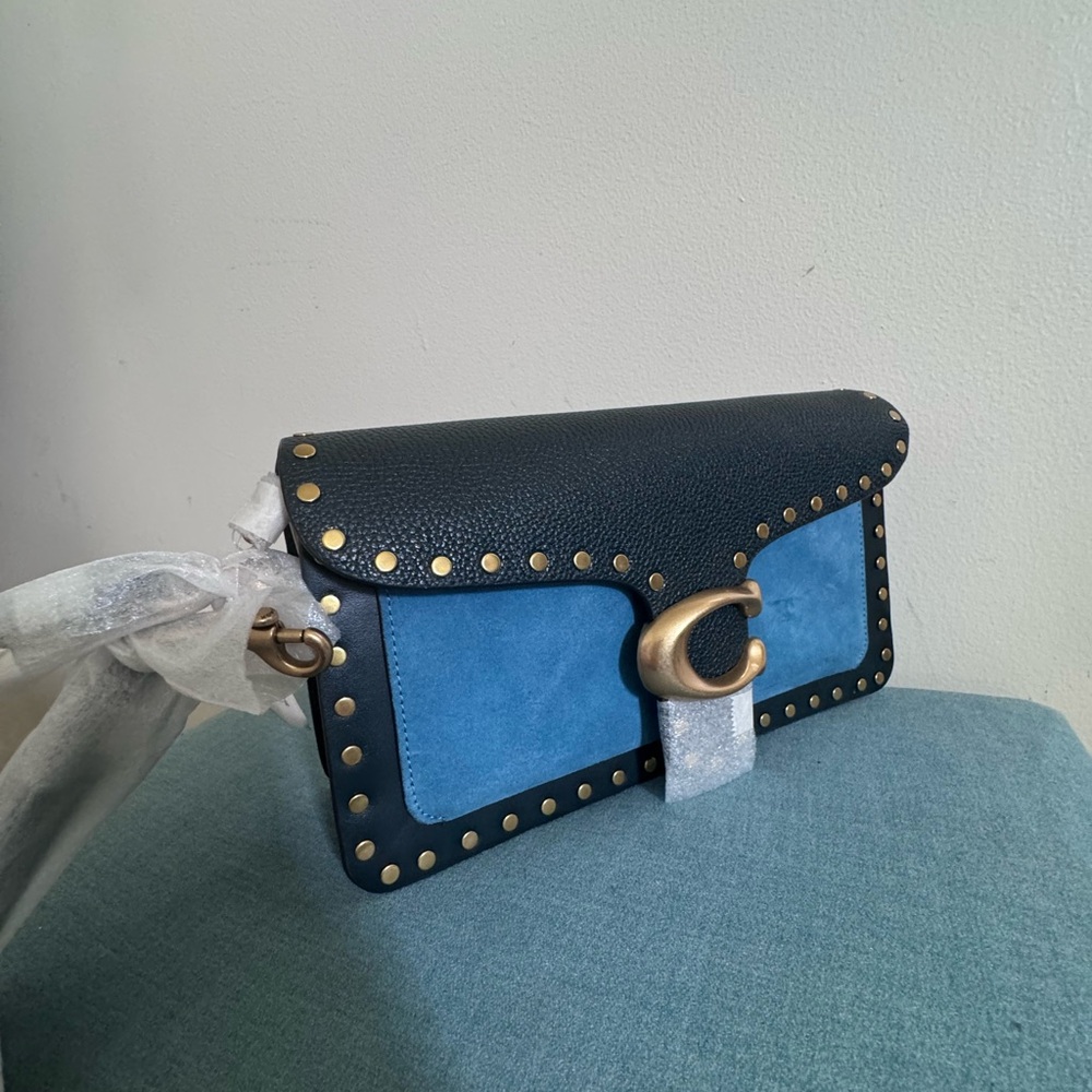 NEW Coach Tabby Shoulder Bag 26 Color block W/Rivets Festival Coastal Cowgirl - Picture 12 of 14
